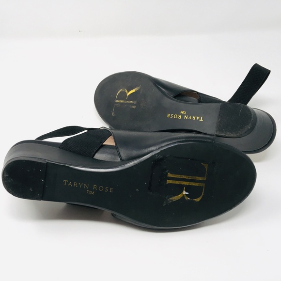 Taryn Rose black slingback wedge sandal Shye 7.5 - Picture 6 of 6